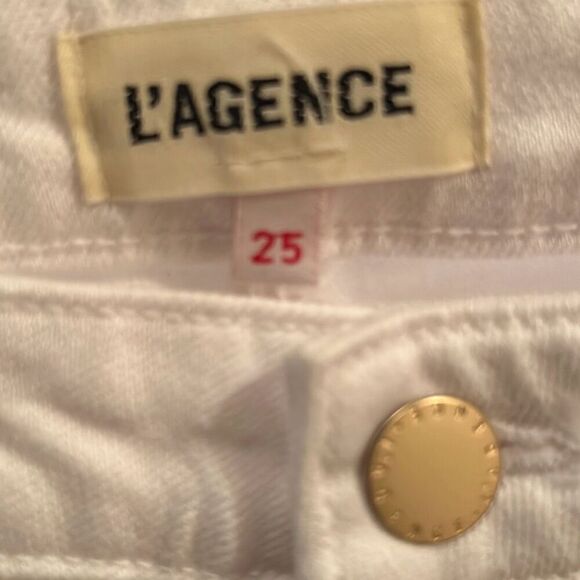 L’agence Women’s Size 25 Wide Leg Flare Jean White Denim Trendy Coastal Cowgirl - Picture 3 of 7